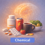 A grouping of items classed as chemical modulators of the brain; it includes coffee, energy drinks, medications, and foods.